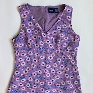 Y2K purple floral midi dress